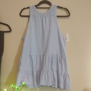 Forever 21 Light Blue Tiered Tank Tunic